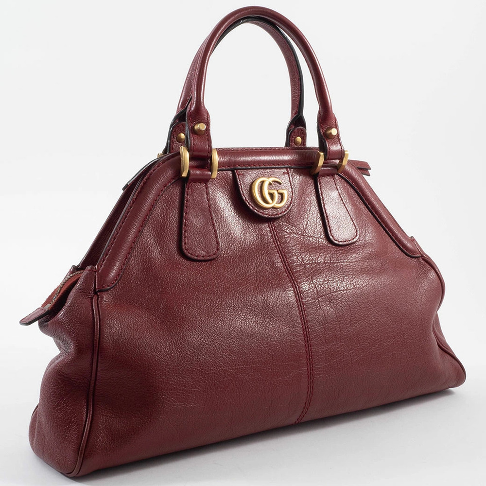 Gucci Bag Shoulder Liber Top Handle Leather Red Tiger Head - Picture 7 of 9